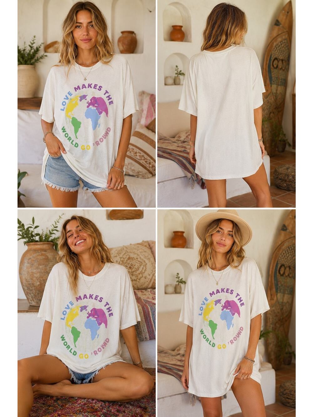 Show Me Your Mumu 'Love Makes The World Go Round' Graphic Oversized  Tee